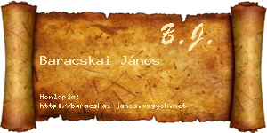 Baracskai János névjegykártya