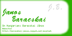 janos baracskai business card